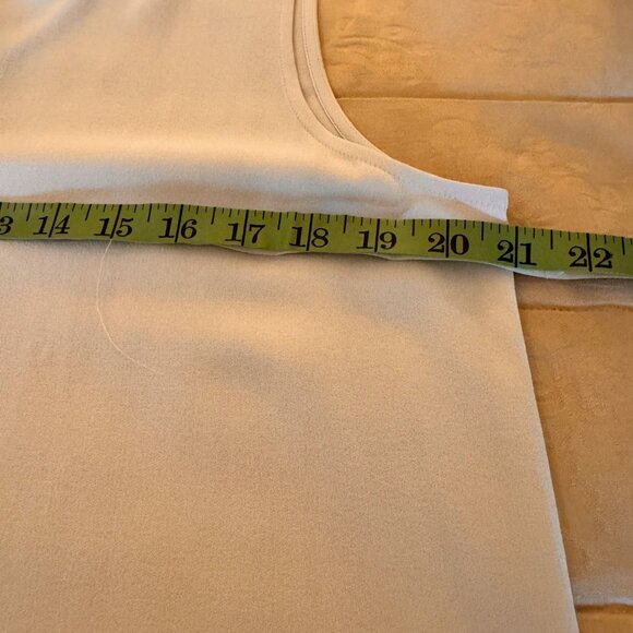 Eileen Fisher Silk Georgette Crepe Bateau Neck Sleeveless Tunic, Bone, SZ M, NWT - Picture 10 of 16